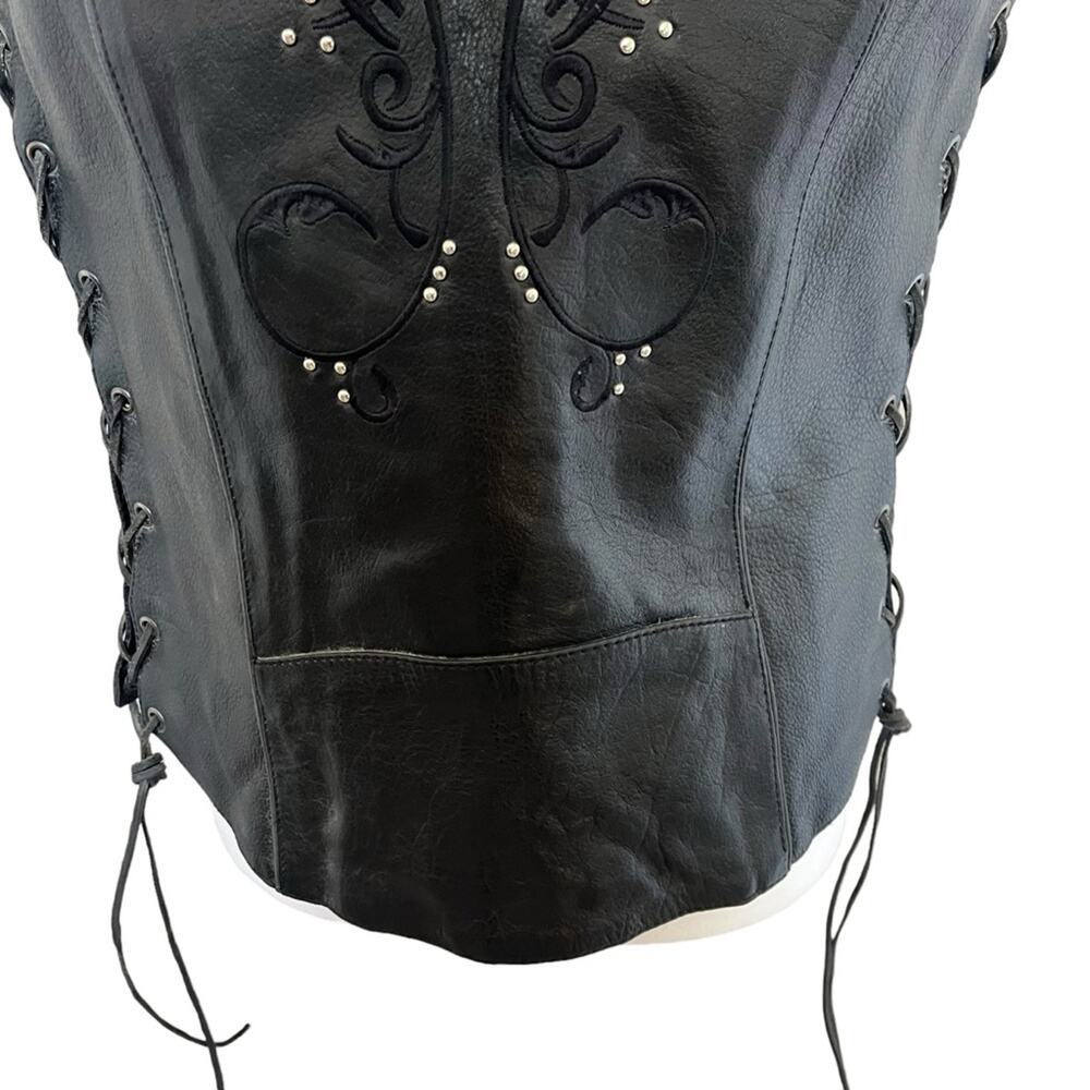 Milwaukee Leather Women's Vest Stud and Wings Size S Black Purple Moto NWT Biker - Picture 5 of 14
